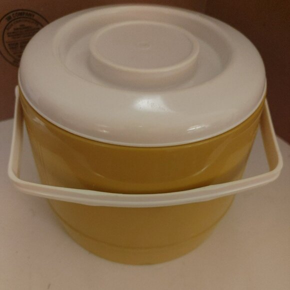 Mid Century Modern Retro Bee Plastics Ice Bucket Cooler Yellow Gold White E1 - Picture 2 of 4